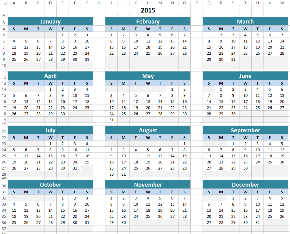 Free Excel Calendar Template Download ExcelSuperSite